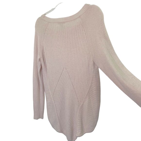 hinge Sweater Womens Small Pink Merino Wool Alpaca Blend Pullover Long Sleeved - Picture 4 of 12